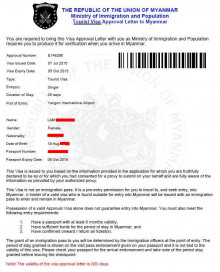 Myanmar-e-Visa-Approval