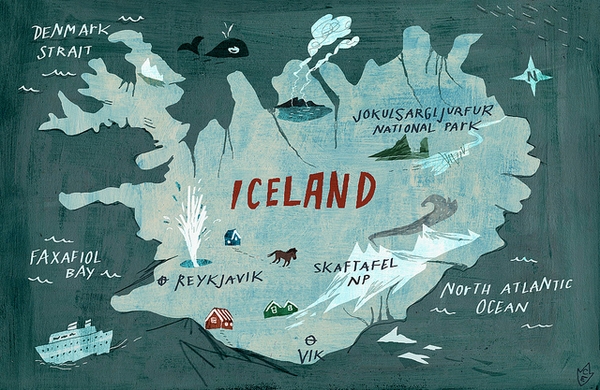 mapa de islandia