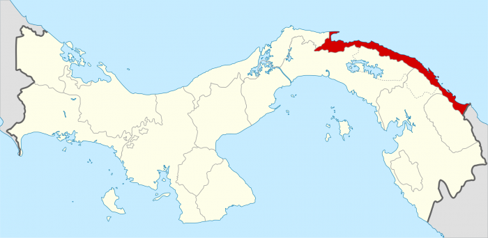 Comarca de Guna Yala en el mapa de Panamá. fuente: wikipedia.