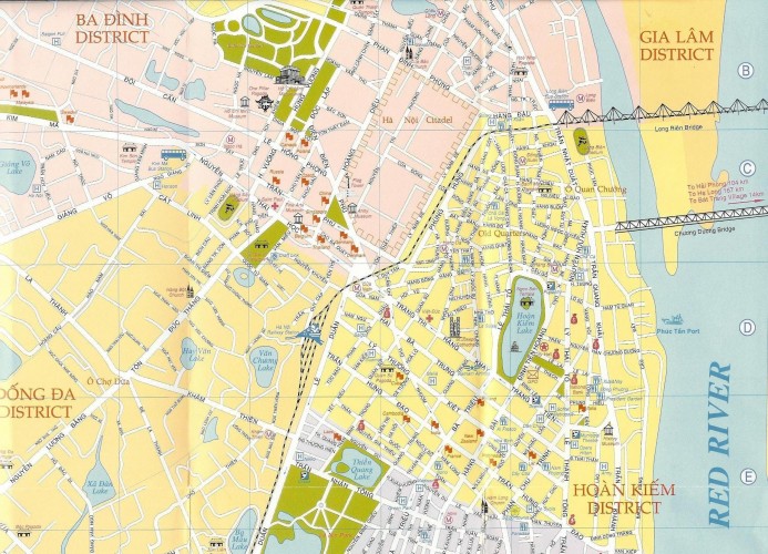Mapa turístico de Hanoi