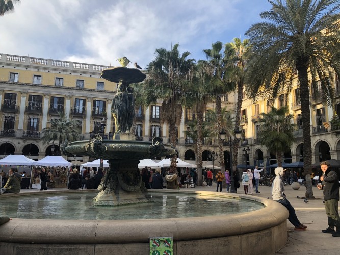 Plaza Real en el Barrio Gótico.